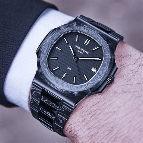 patek philippe nautilus ss black watch|Patek Philippe full diamond price.